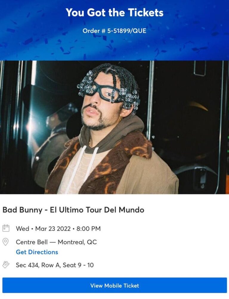 Boletos Bad Bunny Concierto Montreal